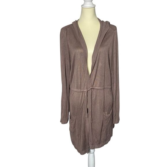 Torrid Plus Size Hooded Anorak Open Front Brown Cardigan Women's Size 2X - Picture 1 of 16